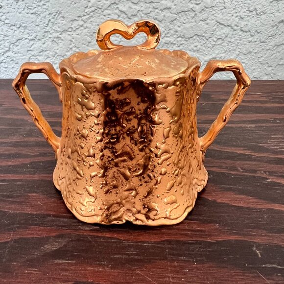 * MINT* Vintage Holley Ross Weeping 22K Gold Tea Set: Teapot, Creamer & Sugar - Picture 11 of 16